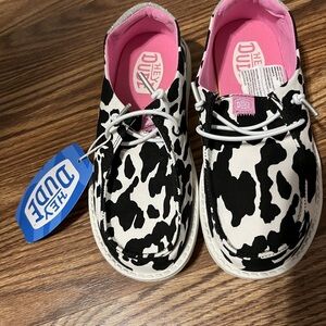 Hey Dude Kids' Black and White Moccasins